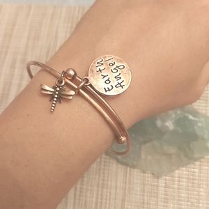 Earth Angel bangle adjustable bangle bracelet charms coppertone